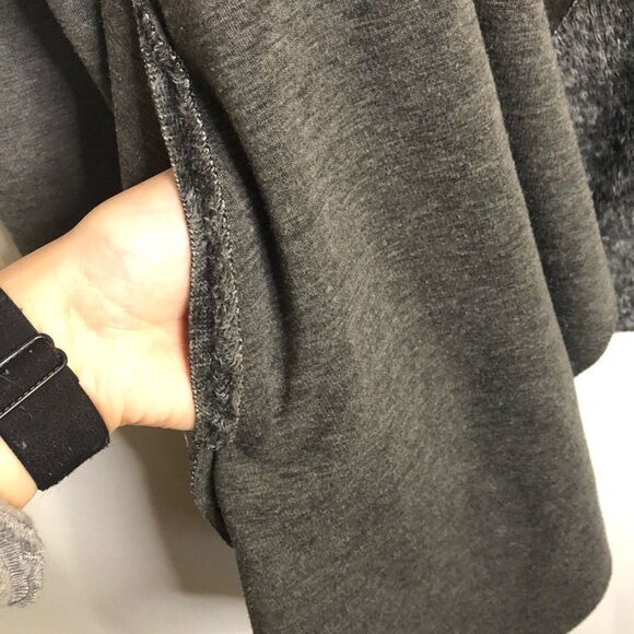 Altar'd State Soft Grey Cascade Sweater w/ Pockets - Picture 4 of 5